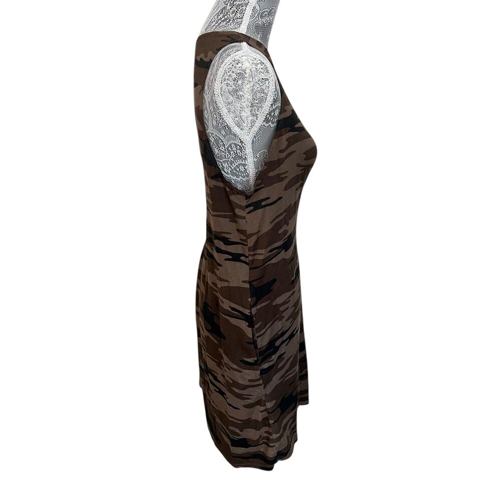 Socialite Sleeveless, knee-length Brown/Black Camouflage Dress, Women's Large - Picture 3 of 7